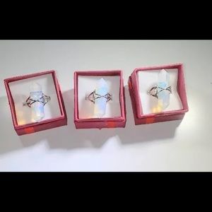 Charged opal Crystal Gemstone ring